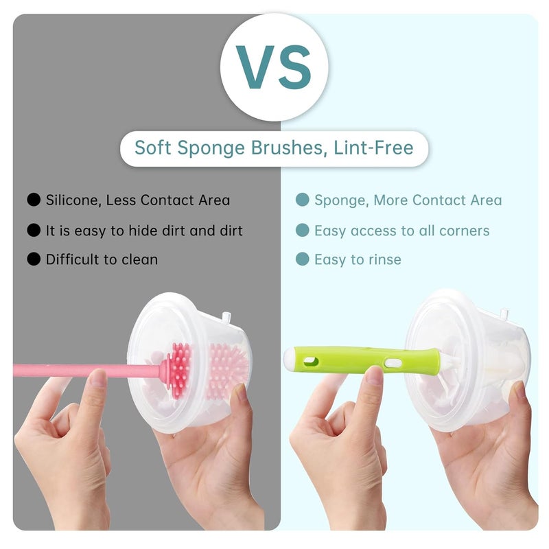 TEITEAI Breast Pump Cleaning Kit, Compatible with Momcozy Breast Pumps, Breast Pump Cleaning Brush, Breast Pump Brushes for Cleaning - Image 4